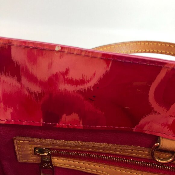 【35→ 26MK】Lv Red Monogram Vernis Ikat Catalina BB Tote Sku# 85786 (Gently Used) - Picture 12 of 14